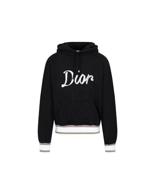 Dior Logo Hooded Sweatshirt in Black for Men | Lyst