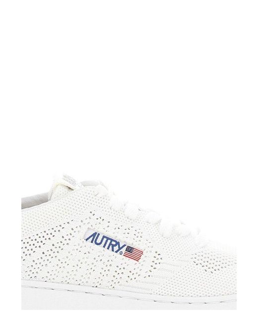 Autry White Easeknit Medalist Low Sneakers