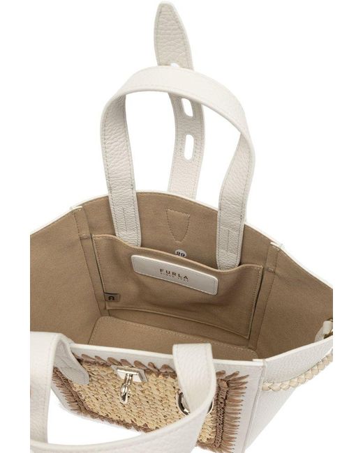 Furla White 'net Mini' Shoulder Bag,