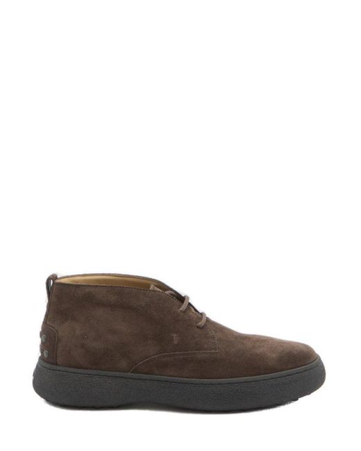 Tod's Brown W. G. Heritage Lace-Up Desert Boots for men