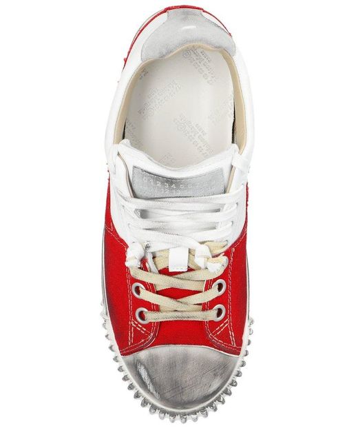 Maison Margiela Red New Evolution Distressed Sneakers