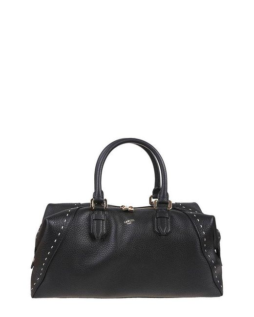 Lancel Black Charlie Zipped Boston Bag