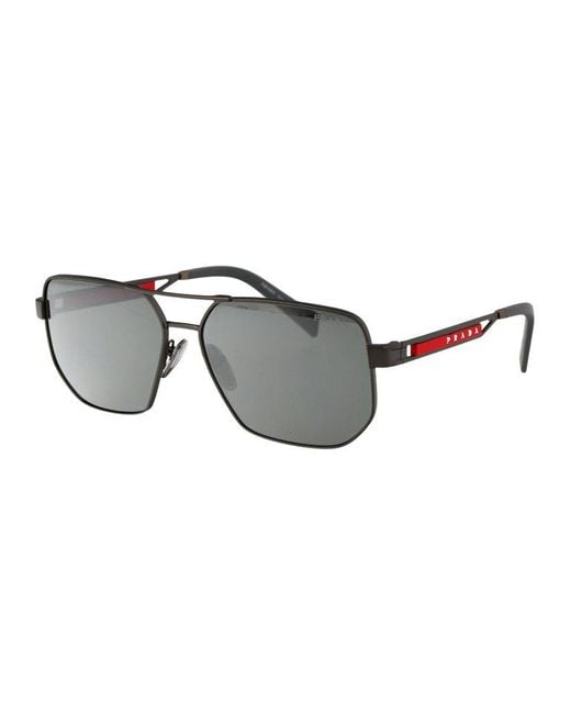 Prada Gray Aviator Sunglasses for men