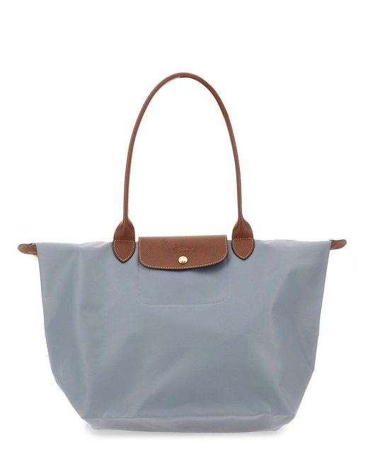 Longchamp Blue Le Pliage Large Top Handle Bag