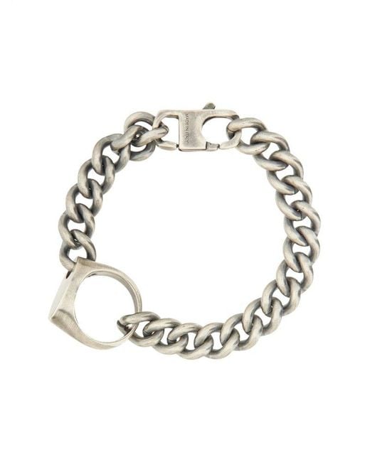 MM6 by Maison Martin Margiela Metallic Signet Ring-Charm Numeric Bracelet
