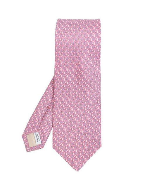 Ferragamo Pink Silk Tie, for men