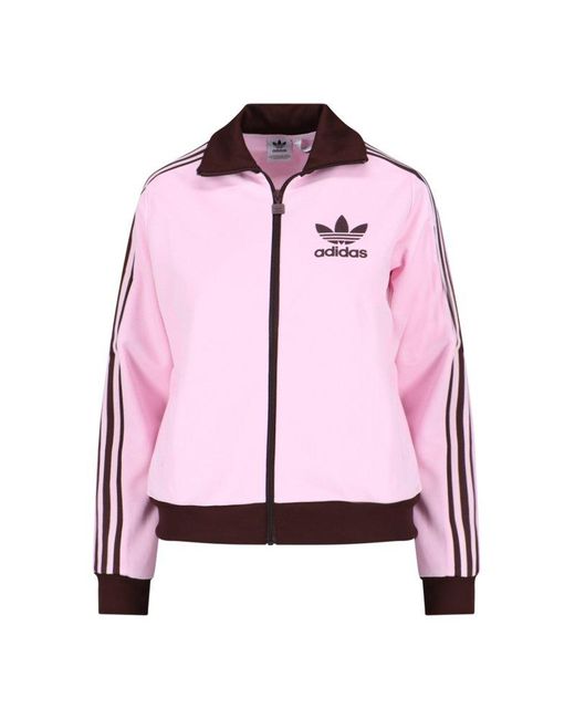 Adidas Pink Beckenbauer Logo Printed Track Jacket