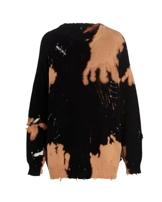 R13 Black Bleached Destroy Sweater