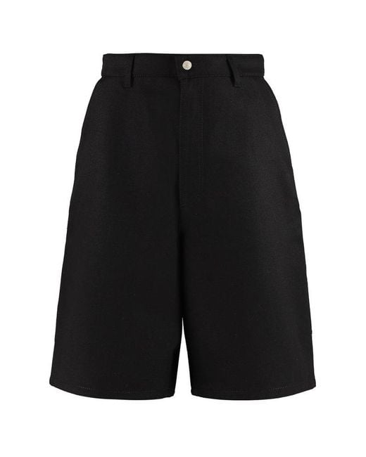 AMI Kneelength Denim Shorts in Black for Men Lyst
