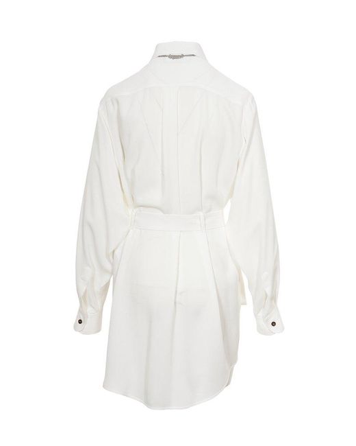 DSquared² White Belted Cargo Dress