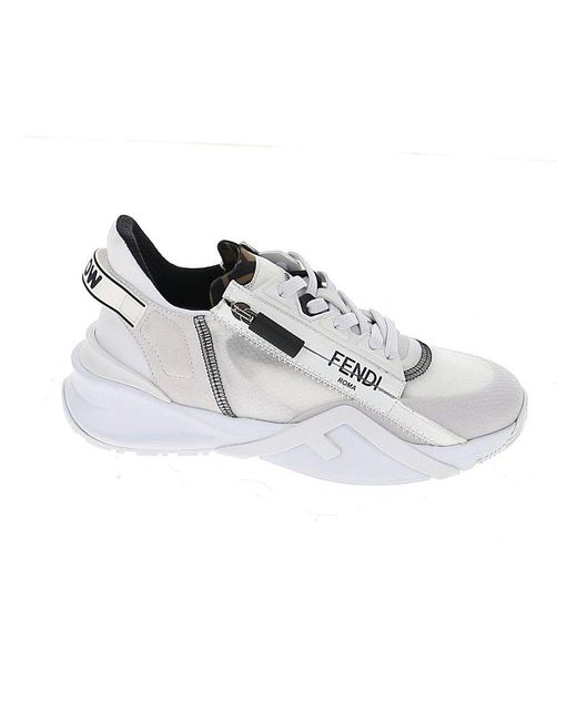 Fendi Flow Low-top Leather Sneakers in White Womens Shoes 