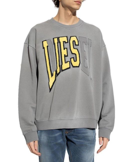 DIESEL Gray ‘S-Boxt-N6’ Sweatshirt With Logo for men