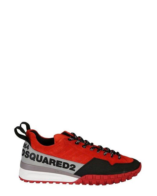 DSquared² Red Logo Printed Low-top Sneakers for men