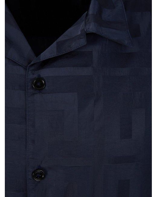 Givenchy Blue 4g Motif Short-sleeved Shirt for men