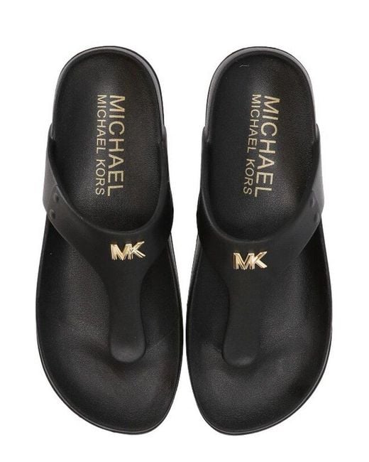 MICHAEL Michael Kors Black Linsey Thong Slippers