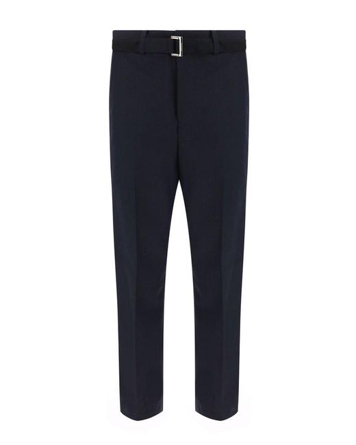 Sacai Blue Belted Tailored Trousers for men