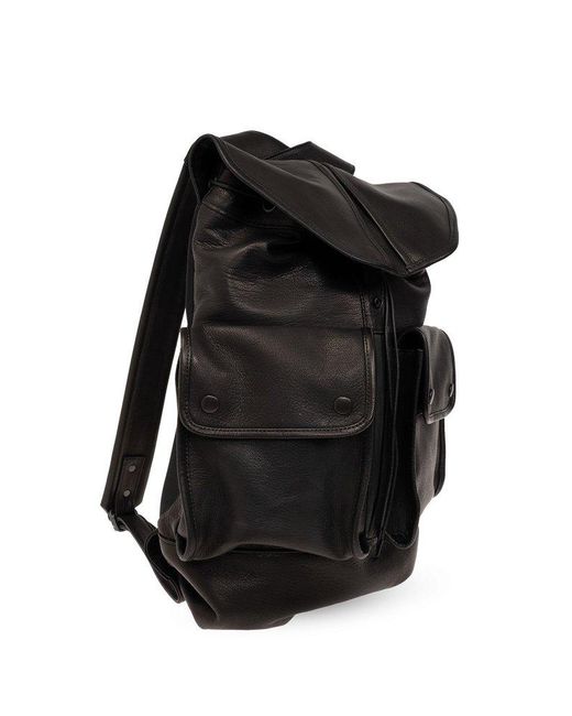 Yohji Yamamoto Black Leather Backpack, for men