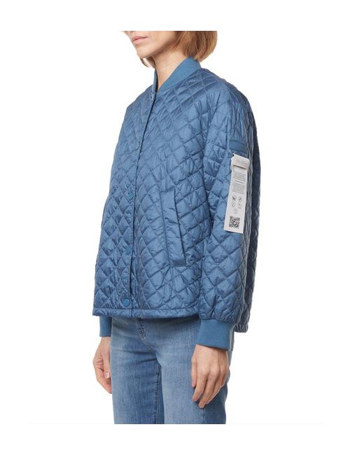 Max Mara Blue Buttoned Padded Jacket