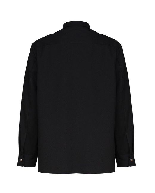 Jil Sander Black Zip-up Straight Hem Shirt Jacket for men