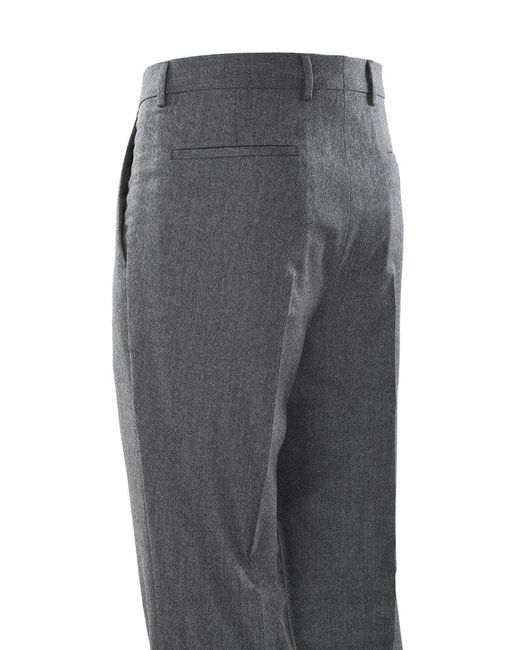 Brunello Cucinelli Gray Straight Leg Tailored Pants for men