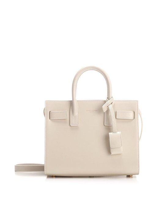 Saint Laurent Sac De Jour Top Handle Bag in White | Lyst