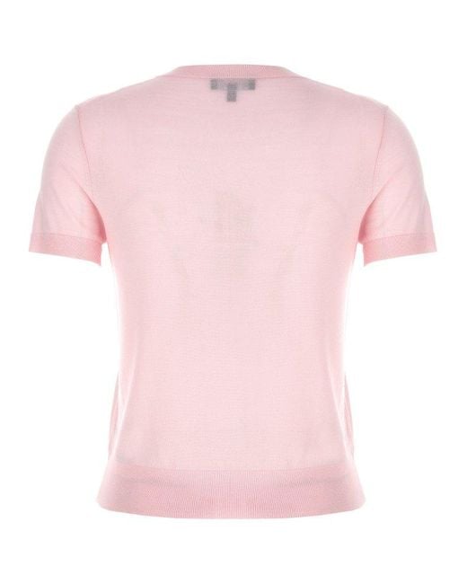Theory Pink Basic Crewneck Knitted T-shirt