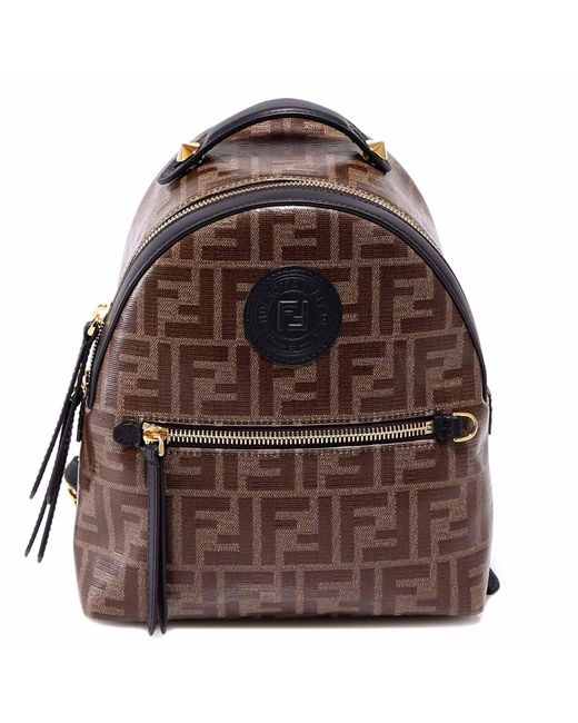 Fendi Leather Stamp-motif Mini Backpack 
