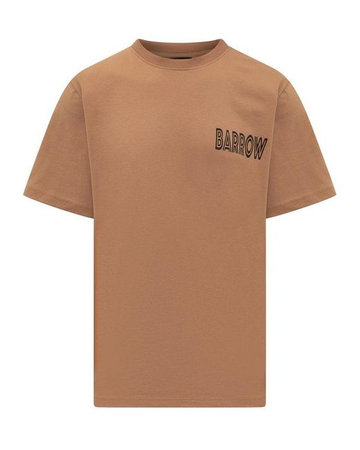 Barrow Brown Graphic-printed Crewneck T-shirt for men