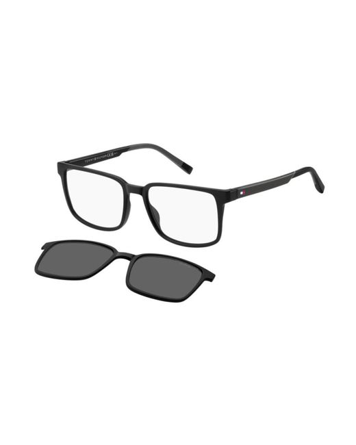 Tommy Hilfiger Black Rectangular Frame Sunglasses for men