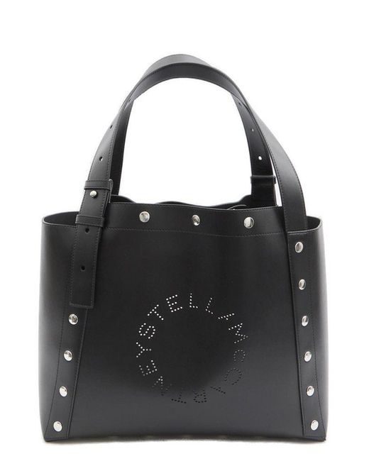 Stella McCartney Black Studded Large Top Handle Bag