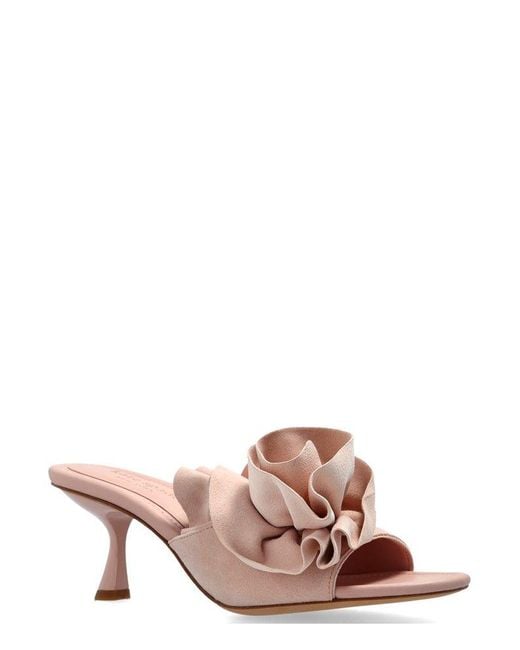 Kate Spade Pink Rosette Embellished Sandals