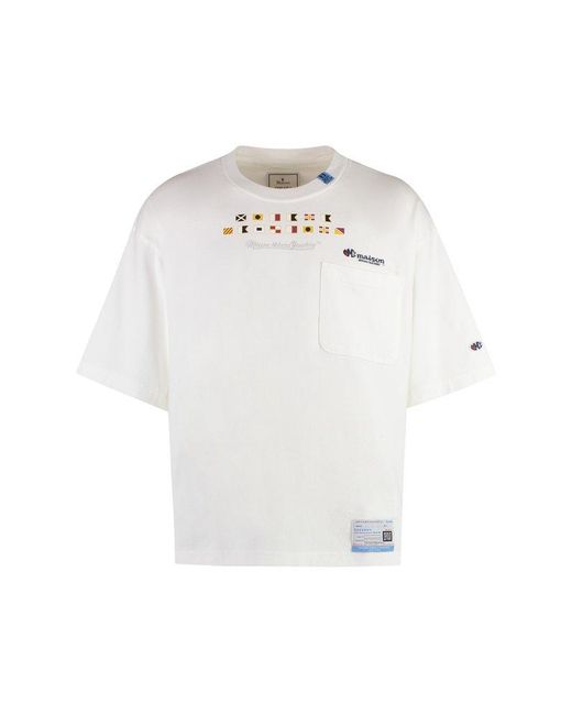 Maison Mihara Yasuhiro White Cotton T-Shirt With Print for men
