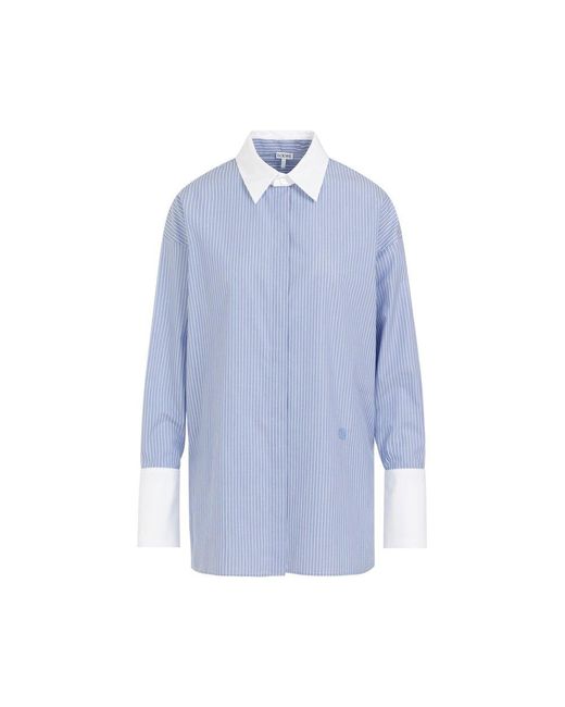 Loewe Blue Striped Deconstructed Shirt