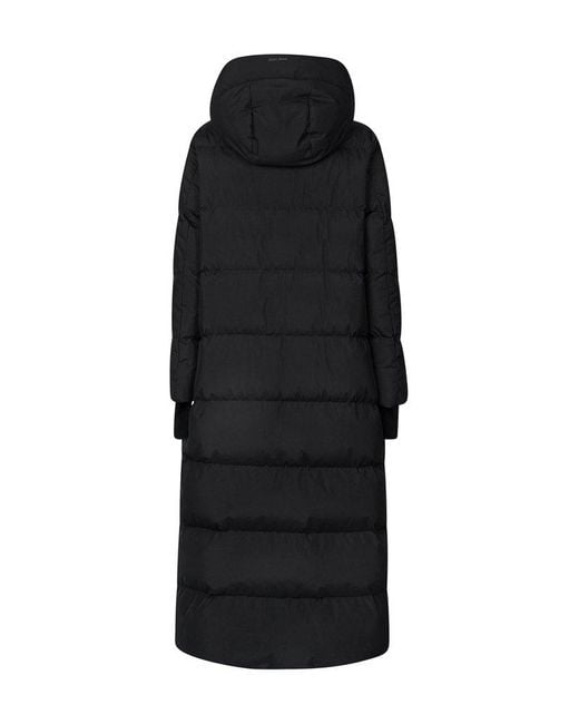 Herno Black Gore-Tex Zip-Up Quilted Coat