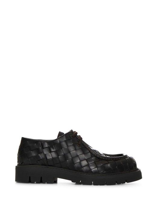 Bottega Veneta Black Haddock Lace-Up Shoes for men