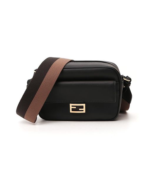 Fendi Black Baguette Leather Camera Bag