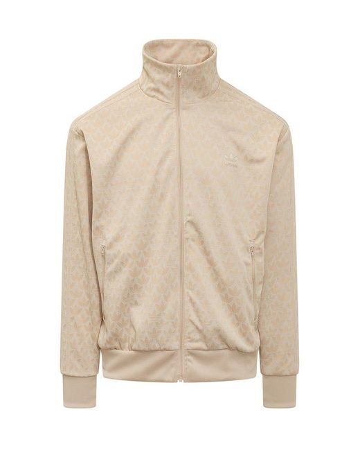 Adidas Originals Natural High-neck Zipped Track Jacket for men