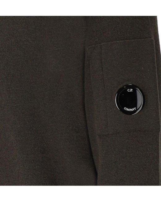 C P Company Gray Lens-detailed Hooded Drawstring Jumper for men