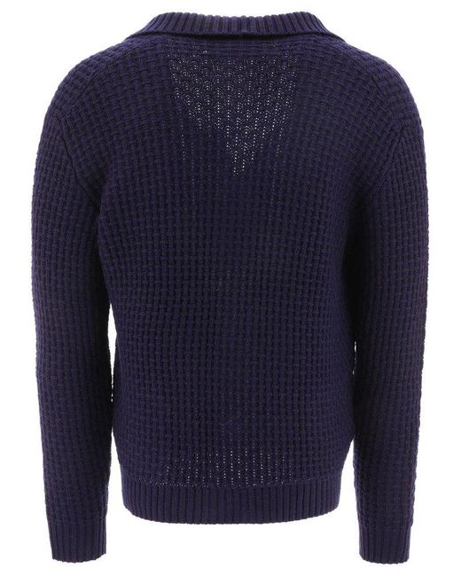 Tagliatore Blue King Buttoned Knitted Cardigan for men