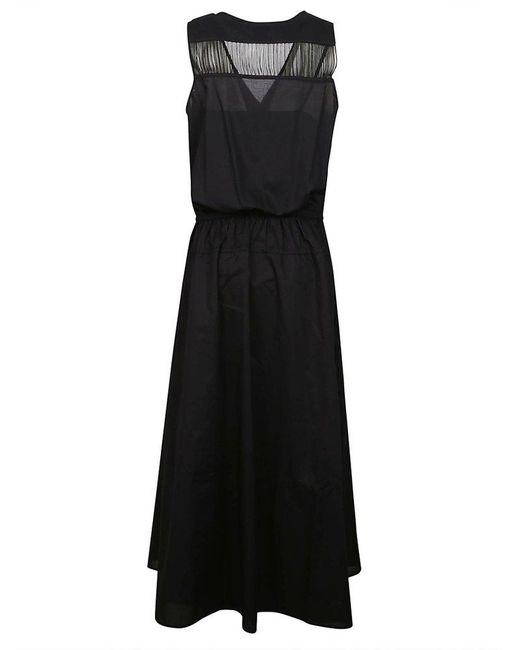 Pinko Black V-necj Elasticated Waist Sleeveless Dress