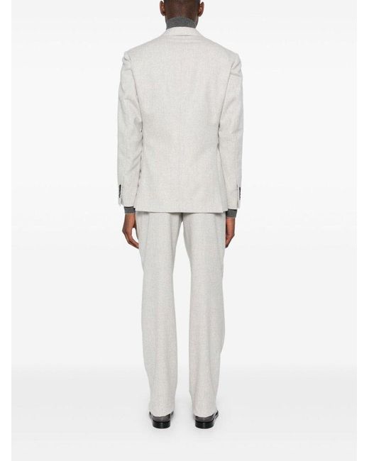 Lardini White Double-Breasted Suit for men