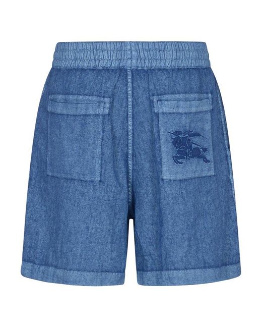 Burberry Blue Linen Shorts for men