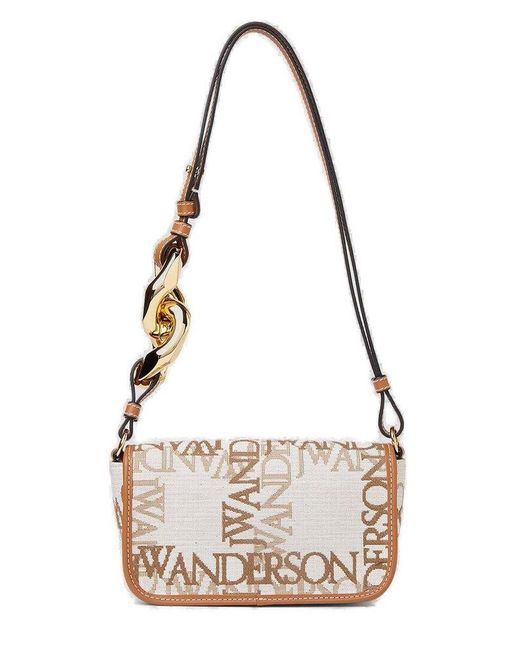 J.W. Anderson White Chain Anchor Logo Plaque Crossbody Bag
