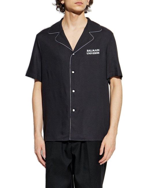 Balmain Blue 9 Planets Print Pyjama Shirt for men