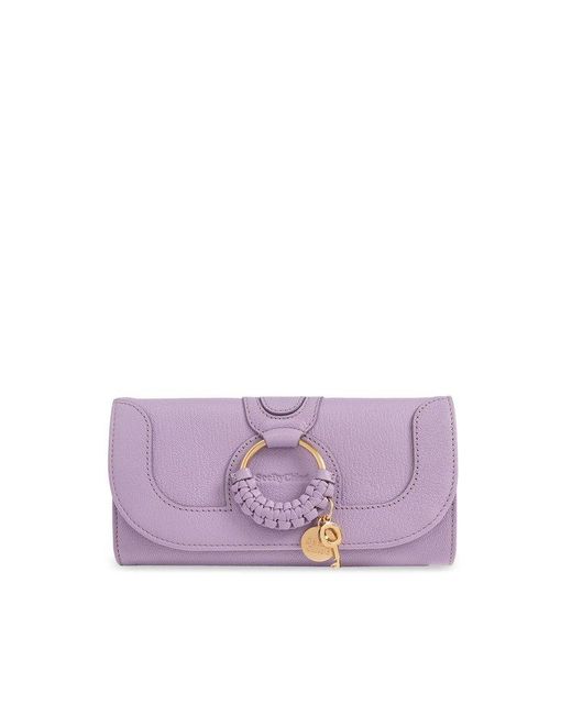 See By Chloé Purple 'hana' Leather Wallet,