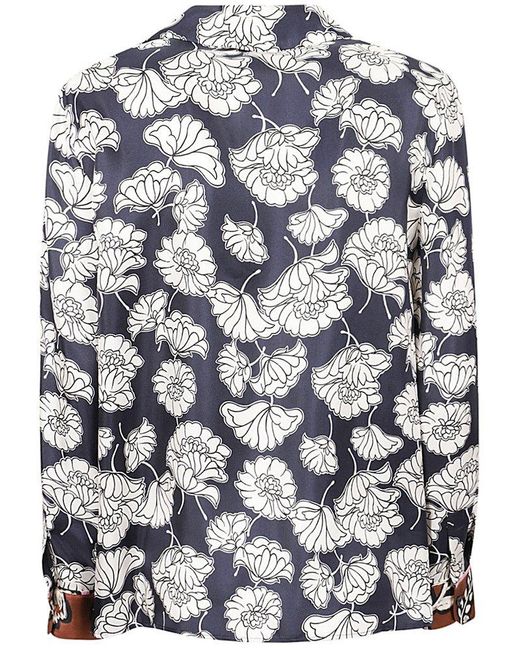 Weekend by Maxmara Blue All-over Floral Patterned Pyjama Shirt