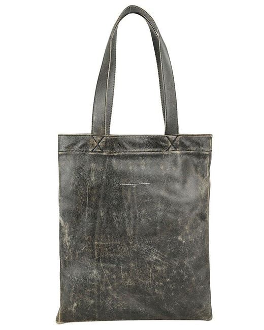 MM6 by Maison Martin Margiela Black Numbers Motif Faded Tote Bag for men