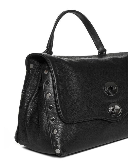 Zanellato Black Postina Twist-lock Large Tote Bag