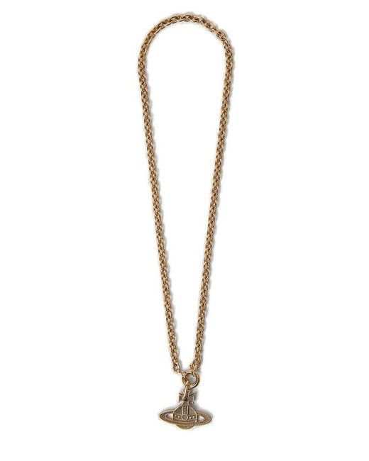 Vivienne Westwood White Orb Pendant Chain-linked Necklace for men