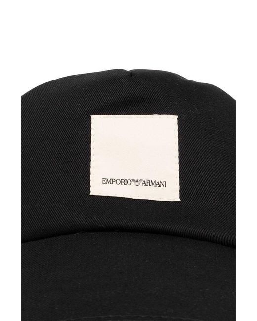 Emporio Armani Black 'sustainable' Collection Baseball Cap, for men